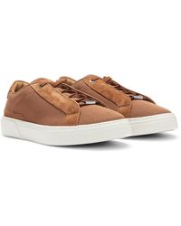 BOSS - Gary Lowtop Sneakers Mit Obermaterial Aus Atmungsaktivem Strick - Lyst