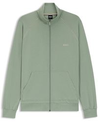 BOSS - Jacke Aus Stretch-Baumwolle Mit Reißverschluss Und Logo-Stickerei - Lyst
