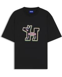 HUGO - T-Shirt Van Katoenen Jersey Met Grafische Print Voor Alle Genders - Lyst