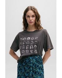 BOSS - Relaxed-fit T-shirt In Cotton Jersey With Embroidered Artwork - Lyst