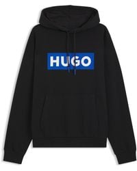 HUGO - Sweat à capuche Regular en molleton avec logo imprimé - Lyst