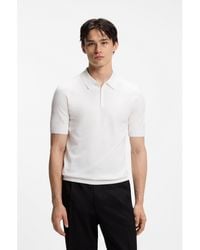 HUGO - Knit Polo With Covered Placket - Lyst