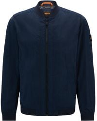 BOSS - Wasserabweisende Jacke aus Knitter-Gewebe in Baumwoll-Optik - Lyst