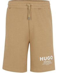 HUGO - Shorts Van Katoenen Badstof Met Nieuw Logoverhaal - Lyst