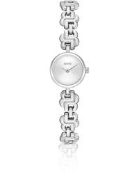 BOSS - Double B Dressy Stainless-Steel Watch With Monogram Bracelet - Lyst