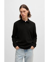 BOSS - Waffle-Structured Polo Shirt - Lyst