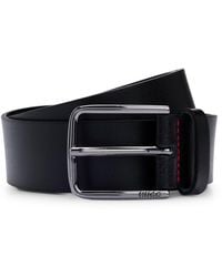 HUGO - Grained-Leather Belt With Stitching - Lyst