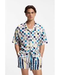 HUGO - Relaxed-Fit Shirt With Floral Print - Lyst