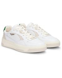 BOSS - Mixed-leather Trainers With Layered Upper - Lyst