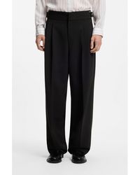 HUGO - Formal Trousers With Adjustable Waistband And Virgin Wool Blend - Lyst