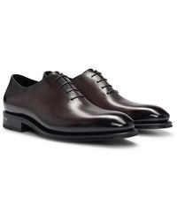 BOSS - Chaussures Oxford en cuir à effet bruni - Lyst