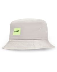 HUGO - Cotton-twill Bucket Hat With Logo Label - Lyst