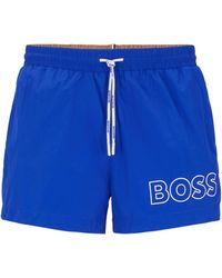 BOSS by HUGO BOSS Short de bain à séchage rapide avec logo contouré - Bleu