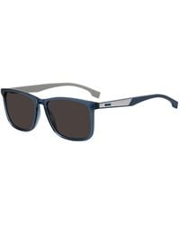 BOSS - Acetate Sunglasses With Rubber Temples - Lyst