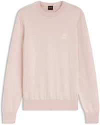 BOSS - Pullover Aus Baumwoll-Mix Mit Logo-Patch - Lyst