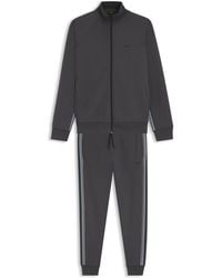 BOSS - Regular-Fit Trainingspak Set Van Stretchkatoen Met Gestreepte Details - Lyst