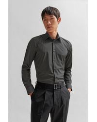 BOSS - Slim-fit Shirt In Printed Performance-stretch Fabric - Lyst