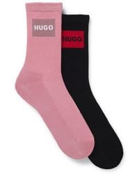 HUGO - Two-Pack Of Short-Length Socks With Logos - Lyst
