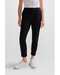 BOSS - Slim-fit Cropped Trousers In Performance-stretch Jersey - Lyst