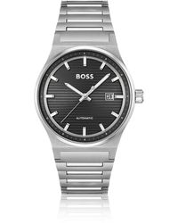 BOSS - Automatisch Horloge Met Geschakelde Polsband En Gegroefde Wijzerplaat - Lyst