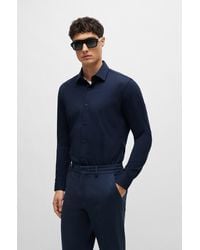 BOSS - Slim-fit Shirt In Performance-stretch Jersey - Lyst