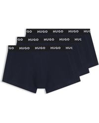 HUGO - Dreier-Pack Eng Anliegende Boxershorts Aus Stretch-Baumwolle Mit Kurzem Bein Und Logo Am Bund - Lyst