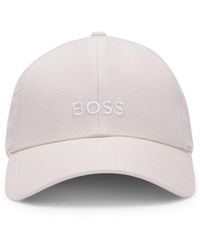 BOSS - Leinen-Cap Mit Logo-Stickerei - Lyst