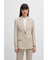BOSS - Single-breasted Jacket In Stretch Fabric - Lyst