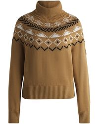 BOSS - Equestrian Rollneck Sweater With Knitted Pattern - Lyst
