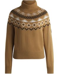 BOSS - Equestrian Rollneck Sweater With Knitted Pattern - Lyst