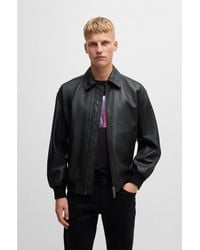 BOSS - Relaxed-Fit Bomber Jacket - Lyst