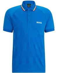 BOSS - X MATTEO BERRETTINI slim-Fit Poloshirt aus Funktions-Jacquard-Jersey - Lyst