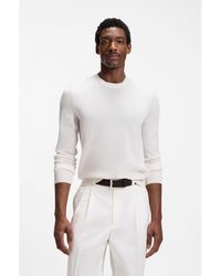 BOSS - Crew-Neck Sweater Crafted From Virgin Wool - Lyst