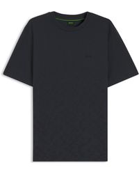 BOSS - T-Shirt Aus Baumwoll-Piqué Mit Allover-Print - Lyst