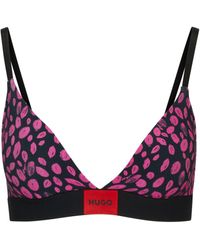 HUGO - Stretch-cotton triangle bra with seasonal pattern - Lyst