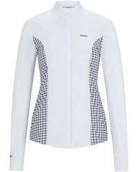 BOSS - Equestrian Show Blouse With Houndstooth Inserts - Lyst