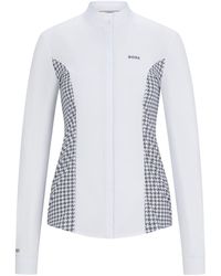 BOSS - Equestrian Show Blouse With Houndstooth Inserts - Lyst