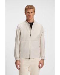 BOSS - Water-Repellent Bomber Jacket With Double B Monogram Jacquard - Lyst