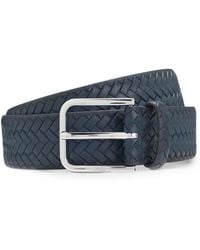 BOSS - Woven-Leather Belt With Pin Buckle - Lyst