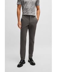 BOSS - Slim-fit Trousers In A Cotton Blend With Stretch - Lyst