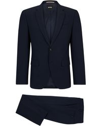 BOSS - Slim-Fit Anzug aus elastischer Schurwolle - Lyst