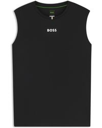 BOSS - Active Mouwloos Logo-T-Shirt Van Sneldrogend Materiaal - Lyst