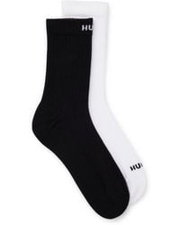 HUGO - Branded Cotton-Blend Quarter Socks - Lyst