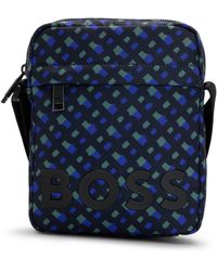 Boss Bradley Monogram Reporter Bag