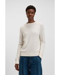 BOSS - Wool-Blend Sweater With Rolled Collar And Cuffs - Lyst
