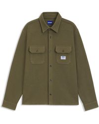 HUGO - Oversized-Fit Overhemd Van Een Katoenmix Met Structuur - Lyst