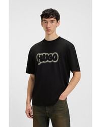 HUGO - Cotton-Jersey T-Shirt With Logo Print - Lyst