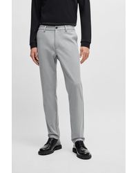 BOSS - Slim-fit Trousers In Structured Performance-stretch Material - Lyst