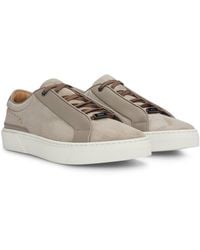 BOSS - Gary Italian-made Trainers In Leather And Suede - Lyst