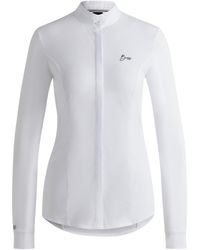 BOSS - Equestrian Show Blouse With Four-Way Stretch - Lyst